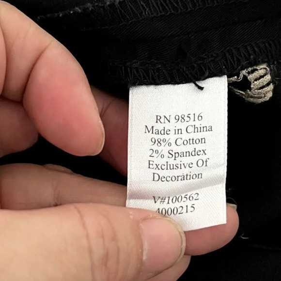 Coldwater Creek Ankle Pants Womens Size 8 Black‎ Zebra Embroidered Side Zip - Picture 8 of 11